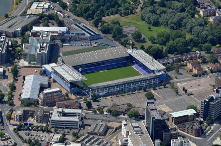 Portman Road - Ipswich Town football club ground - Suffolk aerial