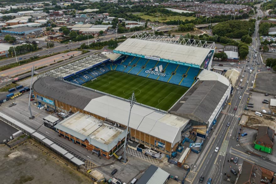 Aerial view of Elland Road Stadium, Leeds