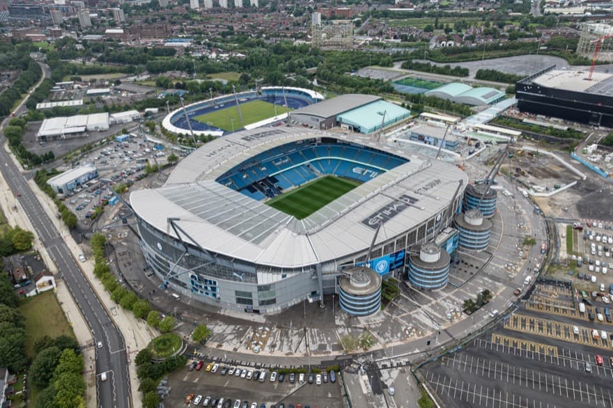 Aerial view of the City of Manchester Stadium