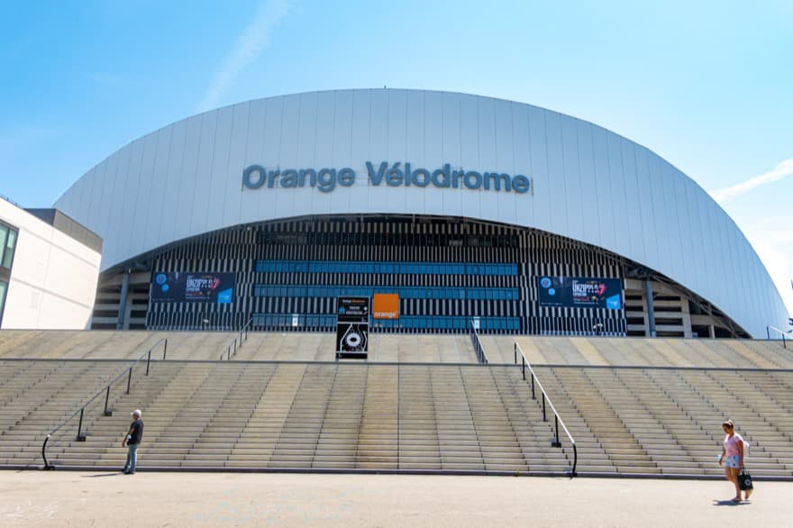 Exterior of Stade Vélodrome in July 2021