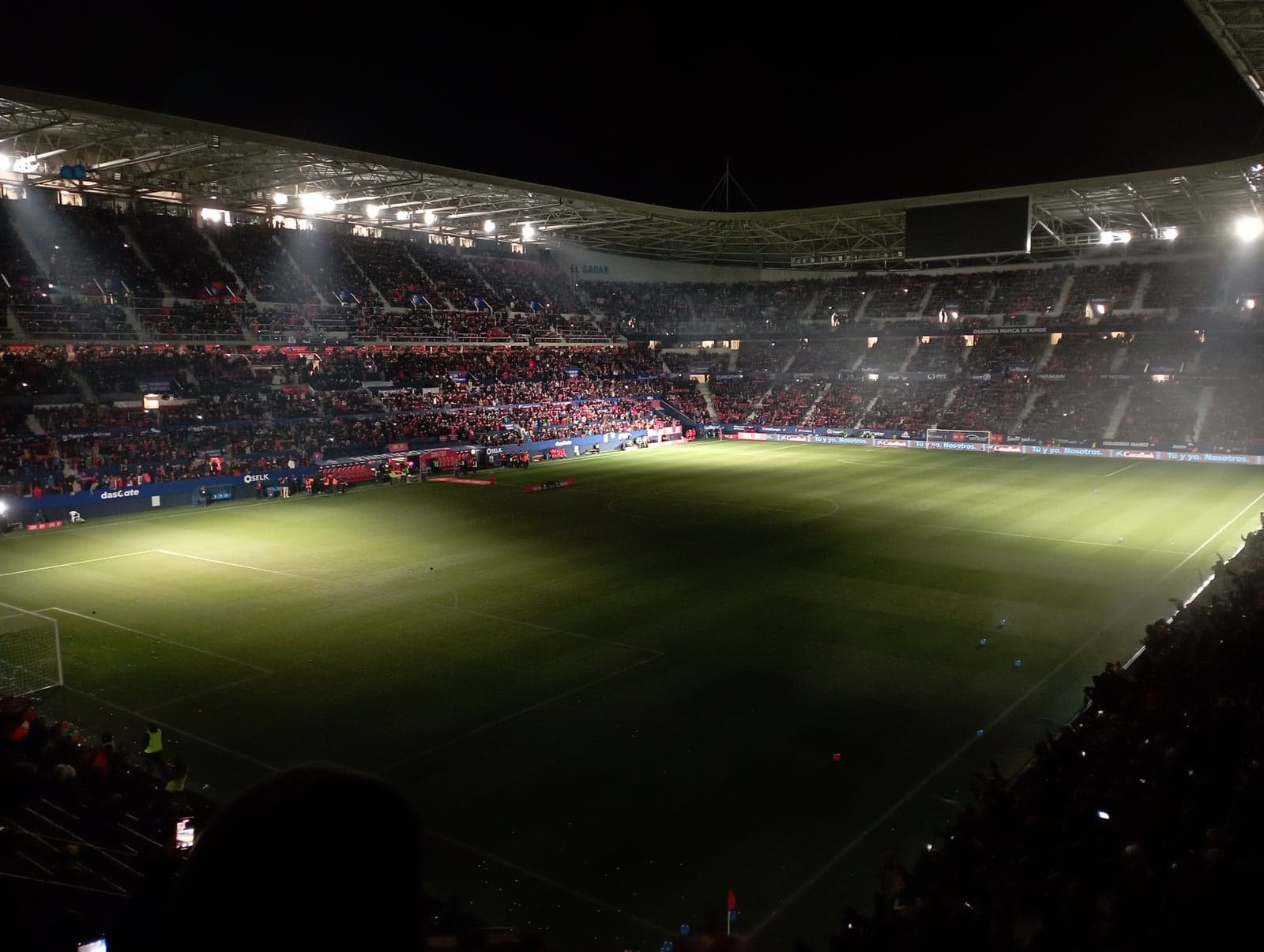 Estádio El Sadar, em Pamplona, antes de uma partida do Osasuna em 1º de março de 2023.