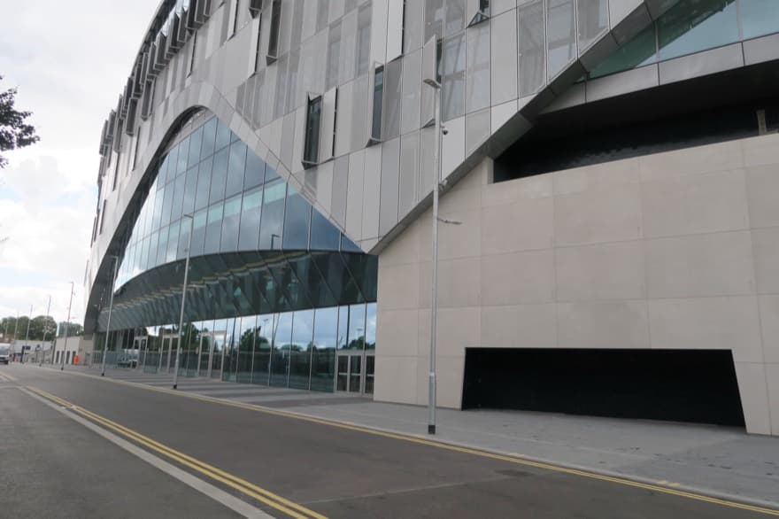 The East entrance of Tottenham Hotspur Stadium on Worcester Avenue, June 2019