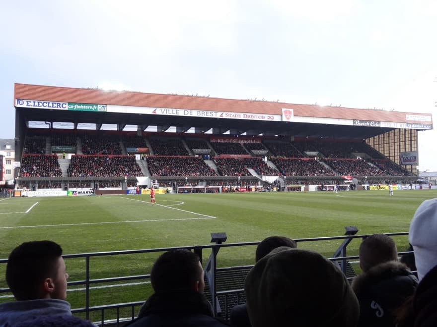 Match de football (Ligue 1) entre le Stade brestois 29 et l'Olympique lyonnais, le 3 mars 2013