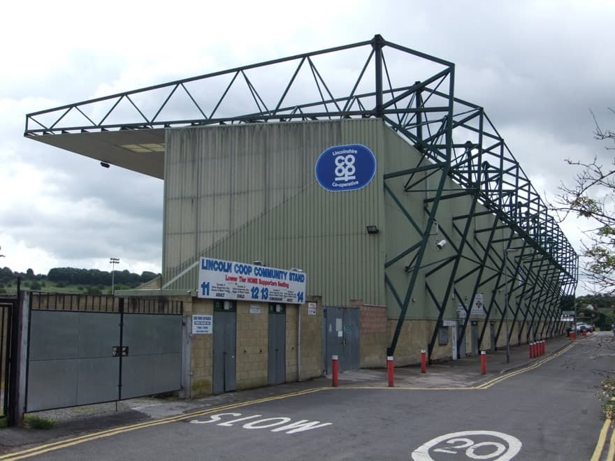 Sincil Bank stadium, Lincoln, England.