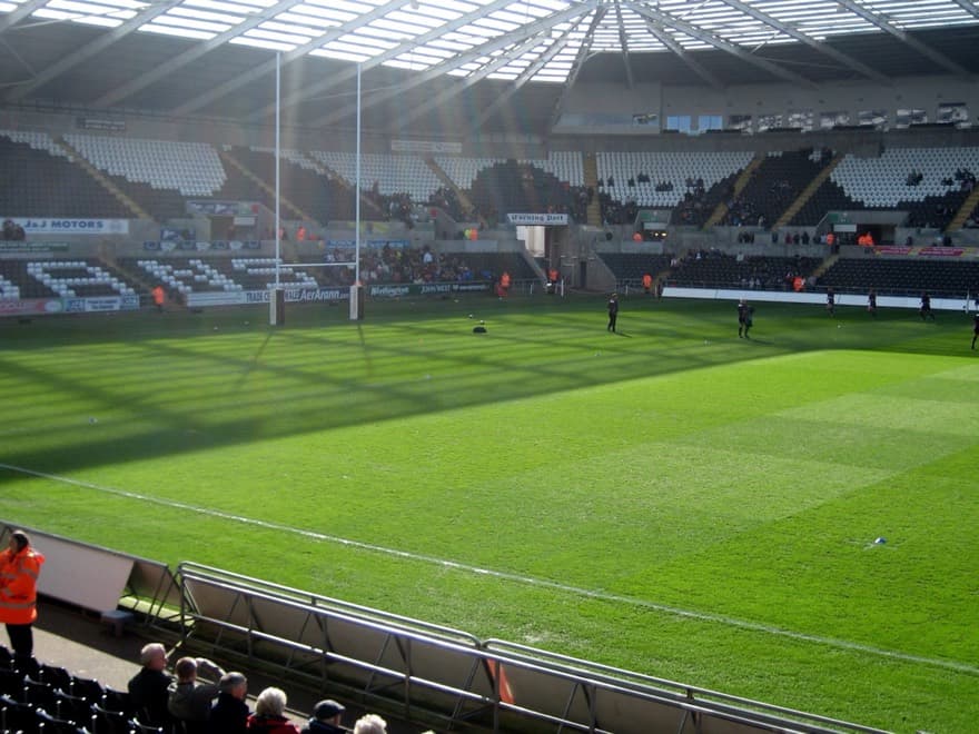 Lovely spring-like day at the Liberty Stadium.