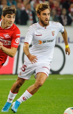 André Horta with SC Braga in an Europa League qualifying game against FC Spartak Moscow.